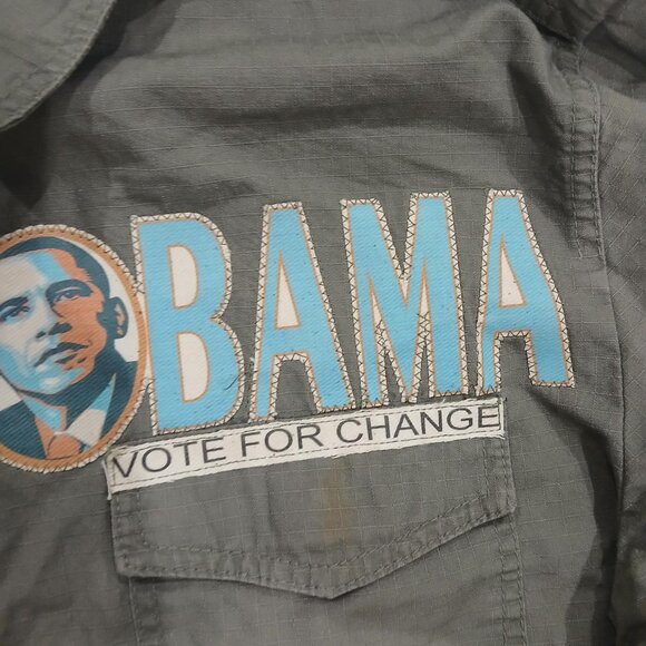 Point Zero Military Green Obama Patches Shirt/Jacket size XL. - Picture 13 of 14